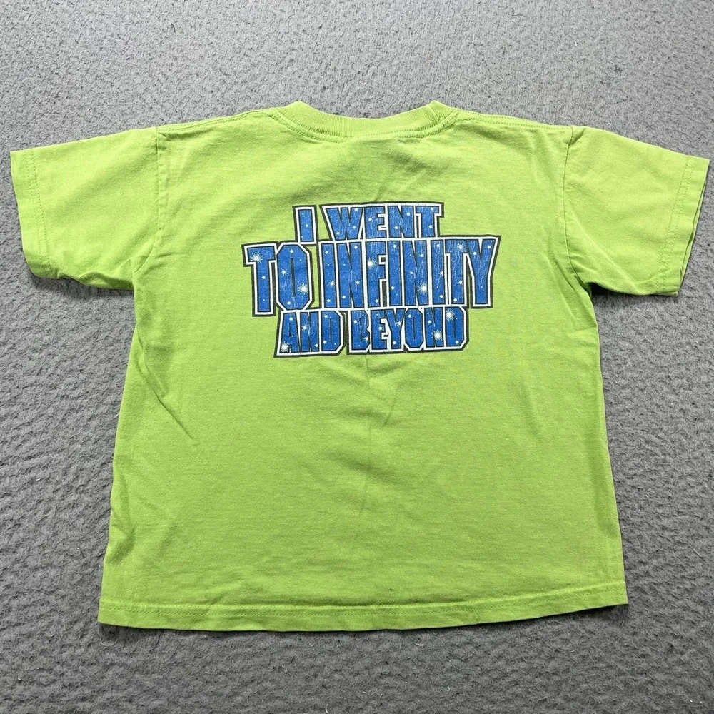 Vintage Disney Shirt Kids XS Green Buzz Lightyear's Space Ranger Spin Walt RARE